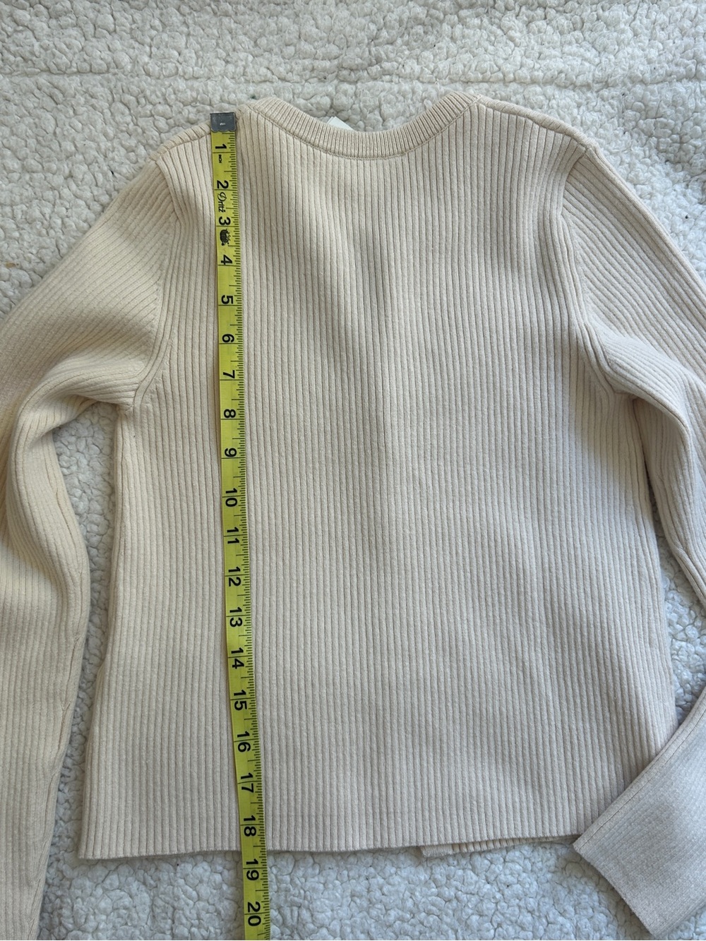 NWT Sezane Kylie Cardigan Cream Cotton Blend M - Picture 8 of 9